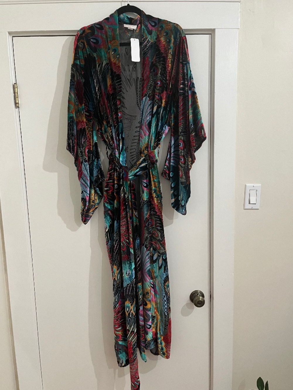 NWT Christine Lingerie Erté Velvet Long Robe Size S – $695 Retail